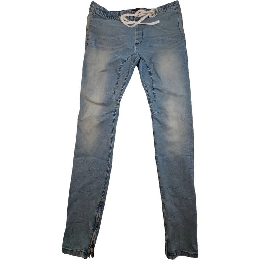 PacSun Jogger Jeans Mens XL Blue Active Stretch Ankle Zip Skinny